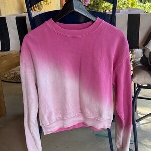 Sundry Pink and White Ombre Crewneck Sweater